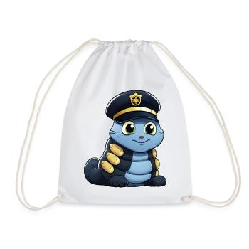 Chenille de police - Sac de sport léger - blanc - Devant