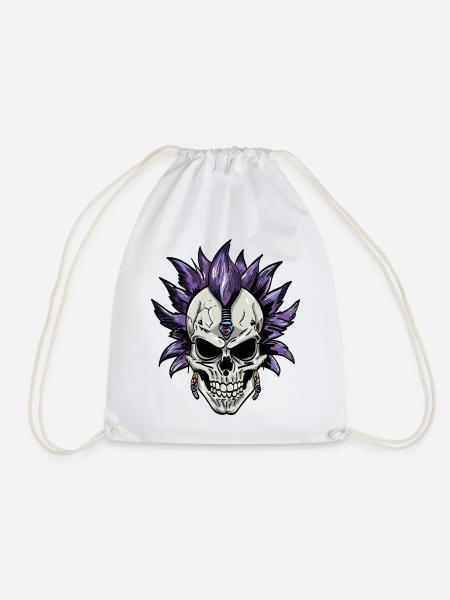 Punk Skull – Purple Mohawk - Turnbeutel - Weiß