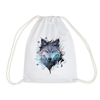 Loup loup tête mystique Nature sauvage sauvage Art - Sac de sport léger - blanc - Devant