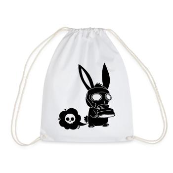 Lapin noir qui pète - Sac de sport léger - blanc - Devant
