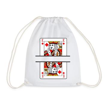Carte à jouer roi de carreau avec espace bannière - Sac de sport léger - blanc - Devant