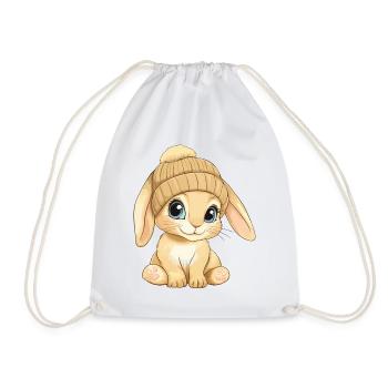Lapin mignon mignon bébé enfants animal dessin animé - Sac de sport léger - blanc - Devant