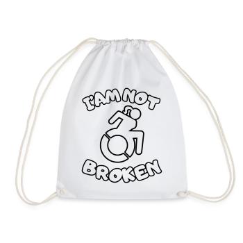 Je suis en fauteuil roulant mais je ne suis pas brisé # - Sac de sport léger - blanc - Devant
