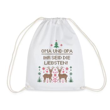 Oma und Opa ihr seid die Liebsten - Turnbeutel - Weiß - Vorne