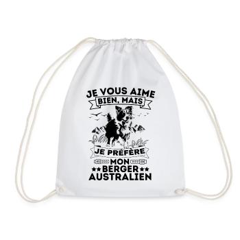 je préfère mon berger australien aussie - Sac de sport léger - blanc - Devant