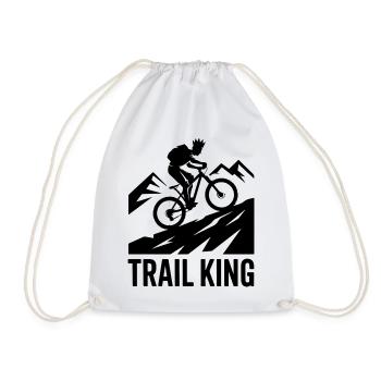 Trail King MTB Crown Silhouette - Drawstring Bag - white - Front