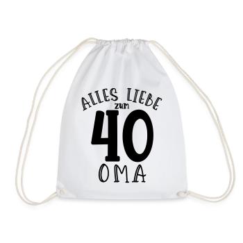 Happy 40th Birthday Grandma - Drawstring Bag - white - Front