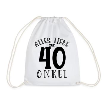 Happy 40th birthday, uncle - Drawstring Bag - white - Front