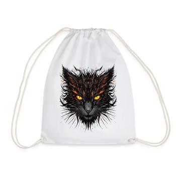 Bold Cat - Drawstring Bag - white - Front