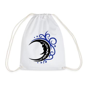 Mystical moon in tribal style - Drawstring Bag - white - Front