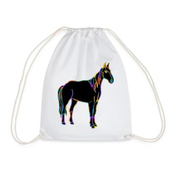 Horse - Drawstring Bag - white - Front