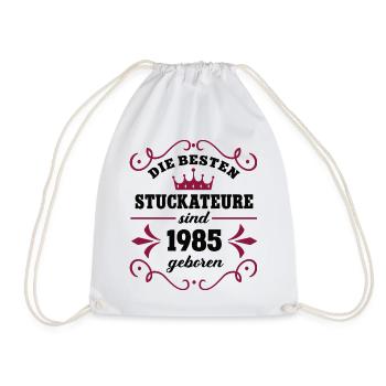 Plasterer born 1985 Vintage 85 Birthday - Drawstring Bag - white - Front