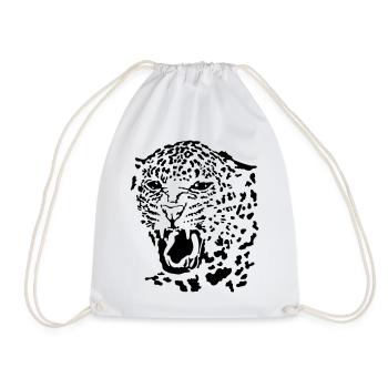 Leopard - Drawstring Bag - white - Front