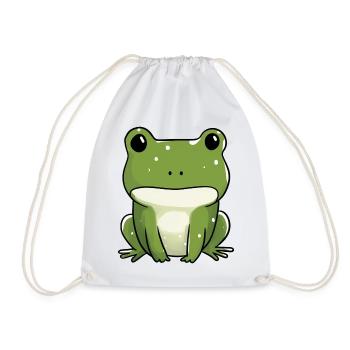 Cute Frog for Kids Birthday - Drawstring Bag - white - Front