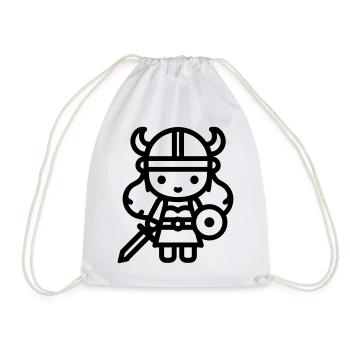 warrior - Drawstring Bag - white - Front