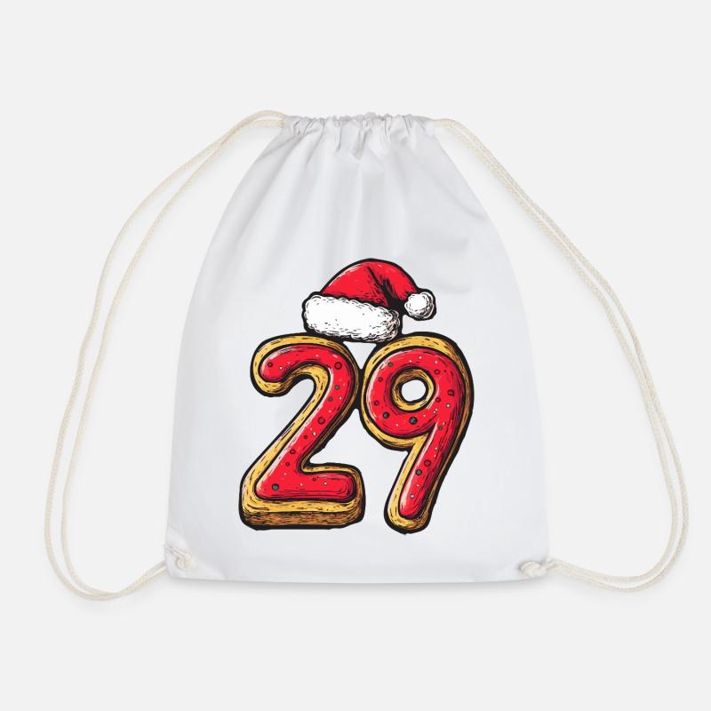 29 Number Cookie Christmas - Drawstring Bag - white