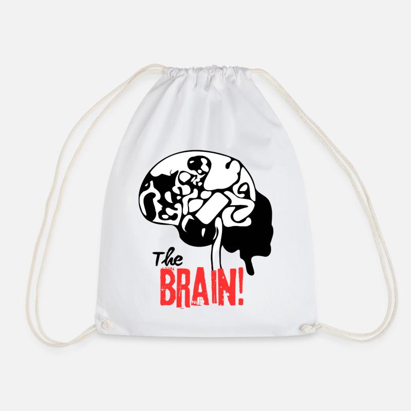 The Brain Pattern Print - Drawstring Bag - white