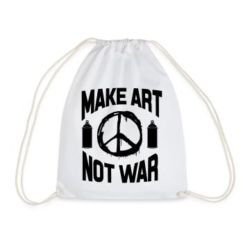 Faire de l’art et non de la guerre - Spray de graffiti pour la paix - Sac de sport léger - blanc - Devant