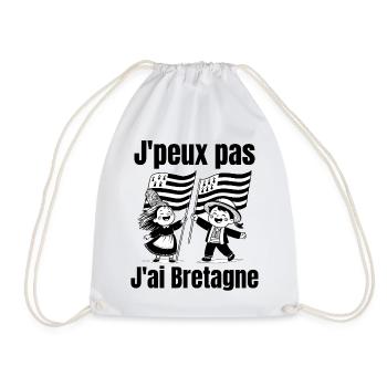 Brittany, I am a Breton, long live Brittany - Drawstring Bag - white - Front