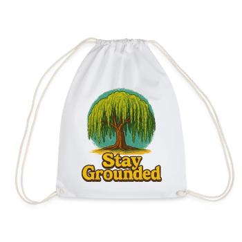 Stay Grounded Willow Tree - Drawstring Bag - white - Front
