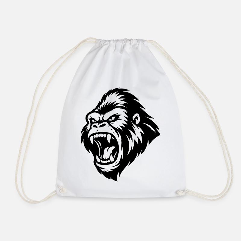 Gorilla Aggressiv - Turnbeutel - Weiß