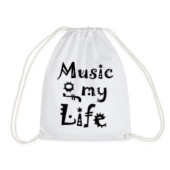 Music of my Life - Drawstring Bag - white - Front