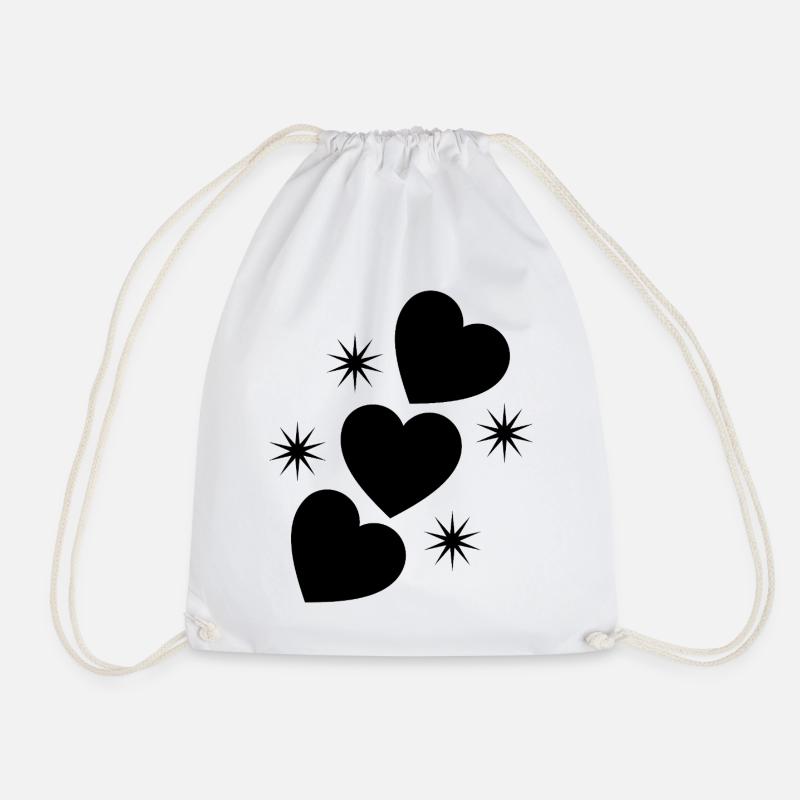 Hearts & Stars - Turnbeutel - Weiß