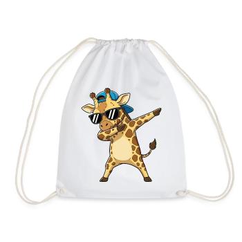 Art de dessin animé Girafe à Cool Dapping - Sac de sport léger - blanc - Devant