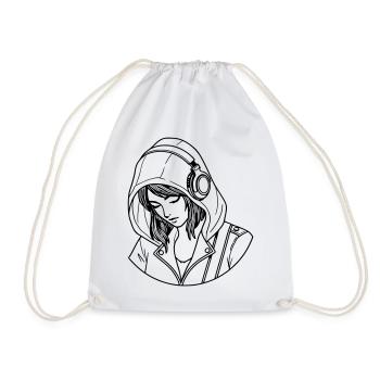 Woman Love Music - Drawstring Bag - white - Front