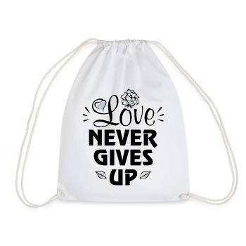 Love_never_gives_up - Turnbeutel - Weiß - Vorne