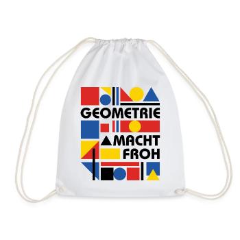 Geometry makes you happy - Drawstring Bag - white - Front