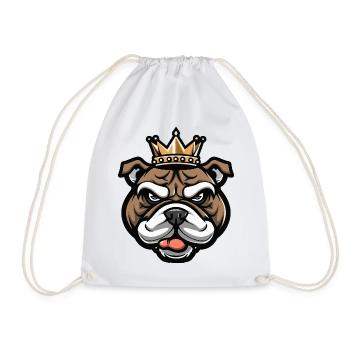 Couronne de chien bouledogue - Sac de sport léger - blanc - Devant