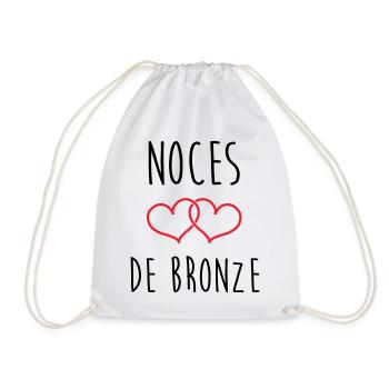 Bronze Wedding 22 Years of Love - Drawstring Bag - white - Front