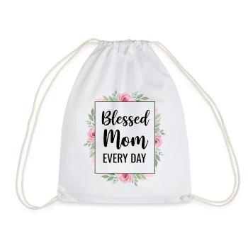 Happy Mom Every Day Mom Gift - Drawstring Bag - white - Front