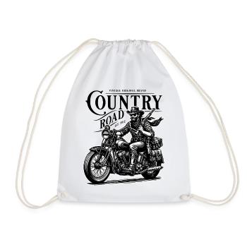 Biker cowboy sur moto vintage - Sac de sport léger - blanc - Devant