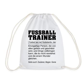 Lustige Definition Fußballtrainer Geschenk - Turnbeutel - Weiß - Vorne