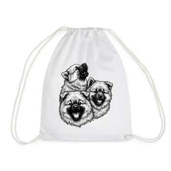 Eurasier | Fluffies - Drawstring Bag - white - Front