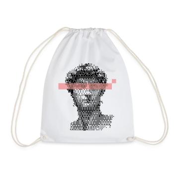 Digital David Michelangelo Pixel design - Drawstring Bag - white - Front