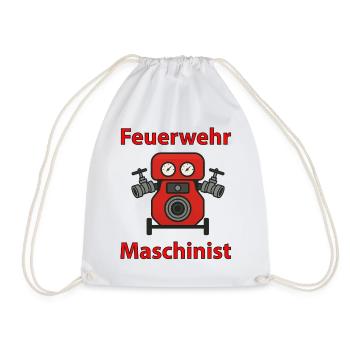 Feuerwehr Maschinist Cartoon - Turnbeutel - Weiß - Vorne
