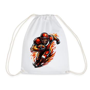 Flame Walker Football Player - Drawstring Bag - white - Front