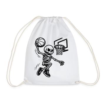 Basketball Skeleton Dunking - Drawstring Bag - white - Front