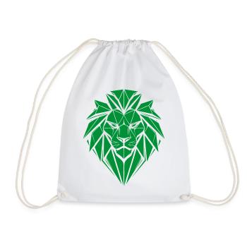 Tête de lion vert géométrique - Sac de sport léger - blanc - Devant