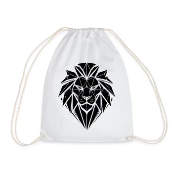 Lion Style – Strength & Pride - Leo - Drawstring Bag - white - Front