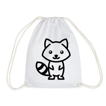 raccoon - Drawstring Bag - white - Front