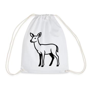 Deer Silhouette Hunter Hunting Club Forester Forest - Drawstring Bag - white - Front