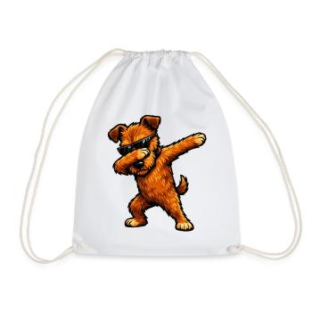 Dabbing Irish Terrier in Comic Style - Drawstring Bag - white - Front