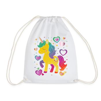 Une licorne mignonne avec un design en cœur - Sac de sport léger - blanc - Devant