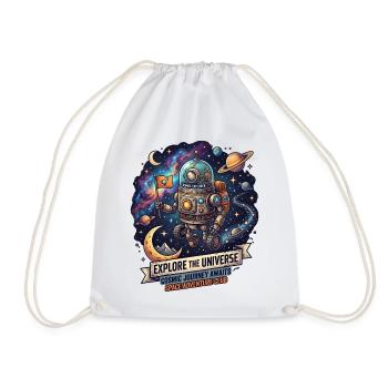 Cosmos Adventure Robot Explorer - Drawstring Bag - white - Front