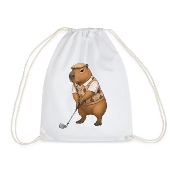 Capybara spielt Golf  - Turnbeutel - Weiß - Vorne