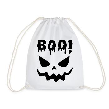 Tropfender Boo Halloween-Kürbis - Turnbeutel - Weiß - Vorne